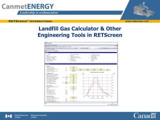 Landfill Gas Calculator &amp; Other Engineering Tools in RETScreen