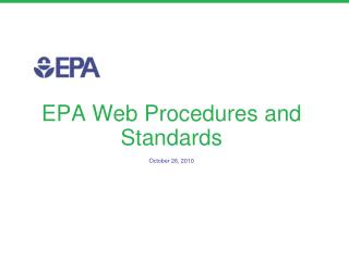 EPA Web Procedures and Standards