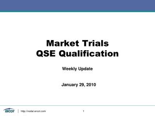 Market Trials QSE Qualification