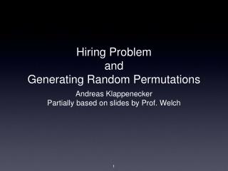 Hiring Problem and Generating Random Permutations
