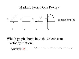 Marking Period One Review