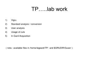 TP…..lab work