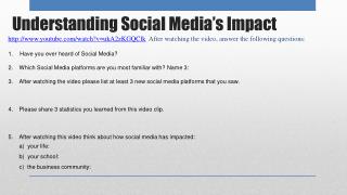 Understanding Social Media’s Impact