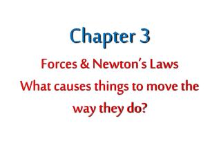 Chapter 3 Forces &amp; Newton’s Laws What causes things to move the way they do?