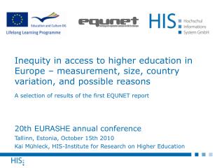 A selection of results of the first EQUNET report