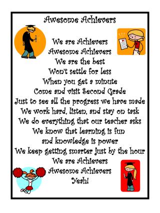 Awesome Achievers We are Achievers Awesome Achievers We are the best Won’t settle for less