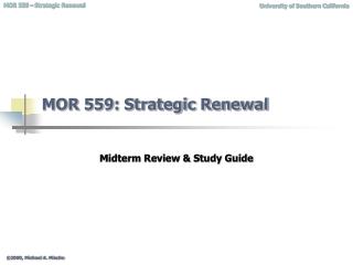MOR 559: Strategic Renewal