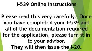 I-539 Online Instructions