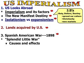US Looks Abroad Imperialism and its factors The New Manifest Destiny