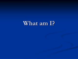 What am I?
