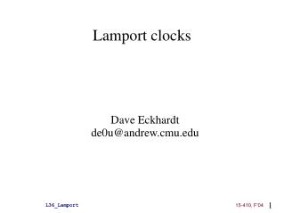Lamport clocks
