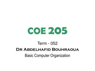 COE 205