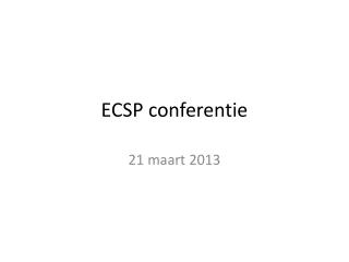 ECSP conferentie