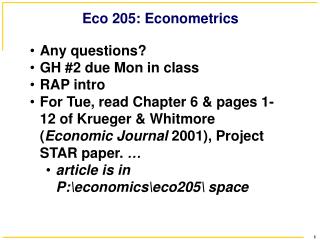 Eco 205: Econometrics