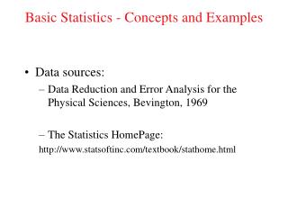Basic Statistics - Concepts and Examples