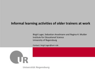 Informal learning activities of older trainers at work