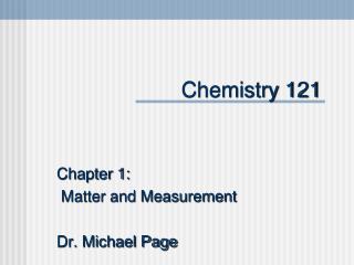 Chemistry 121