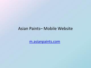 Asian Paints– Mobile Website