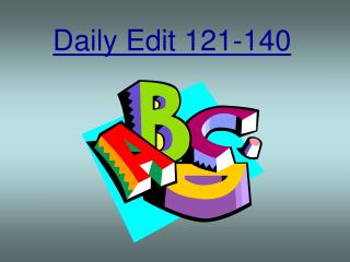 Daily Edit 121-140