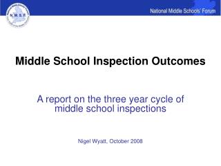 Middle School Inspection Outcomes