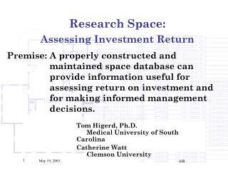 Research Space: Assessing Investment Return