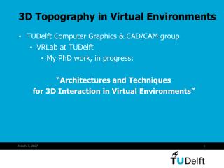 3D Topography in Virtual Environments