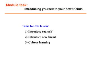 Module task: Introducing yourself to your new friends