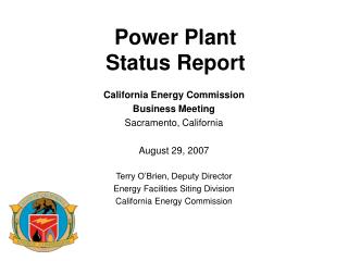 Power Plant Status Report