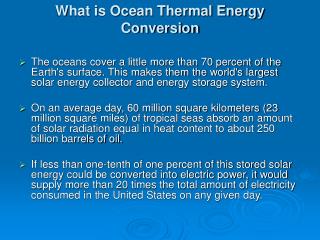 What is Ocean Thermal Energy Conversion