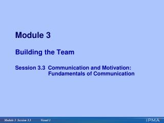Session Objectives — Communications