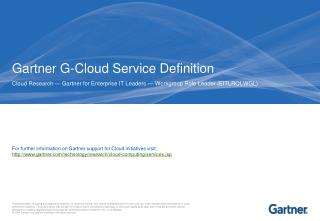 Gartner G-Cloud Service Definition