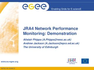 JRA4 Network Performance Monitoring: Demonstration