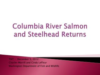Columbia River Salmon and Steelhead Returns