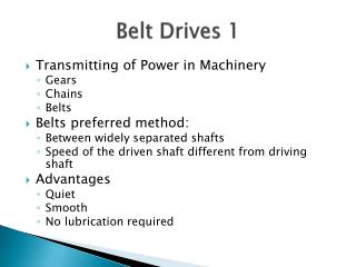 Belt Drives 1