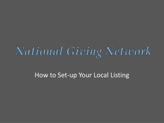How to Set-up Your Local Listing