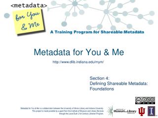 Metadata for You &amp; Me