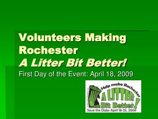 Volunteers Making Rochester A Litter Bit Better!