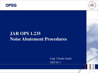 JAR OPS 1.235 Noise Abatement Procedures