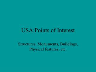 USA:Points of Interest