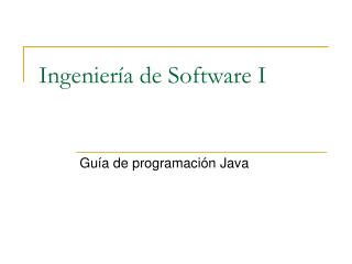 Ingeniería de Software I