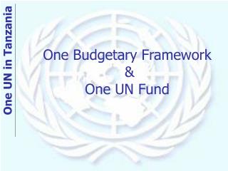 One Budgetary Framework &amp; One UN Fund
