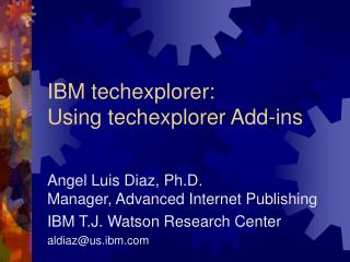 IBM techexplorer: Using techexplorer Add-ins