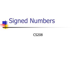 Signed Numbers