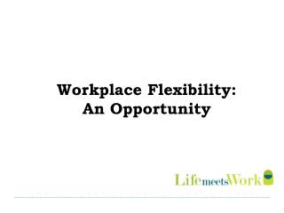 Workplace Flexibility: An Opportunity