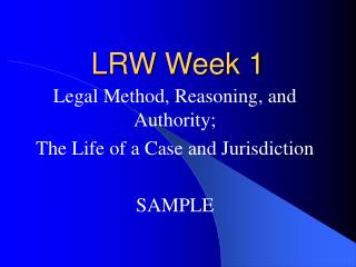 LRW Week 1