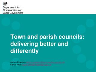 Town and parish councils: delivering better and differently