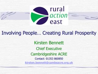 Involving People… Creating Rural Prosperity