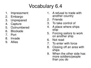 Vocabulary 6.4