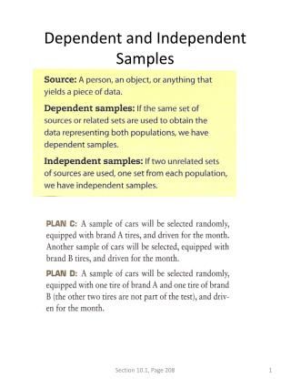 Dependent and Independent Samples
