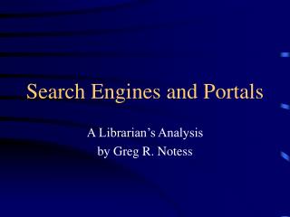 Search Engines and Portals